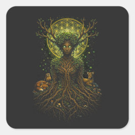 De Groene Moeder Vierkante Sticker