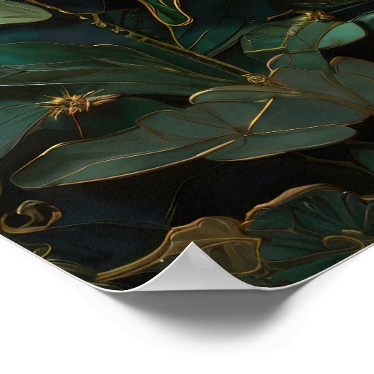 De Groene Monarch - Vlinder digitale kunst Poster (Hoek)