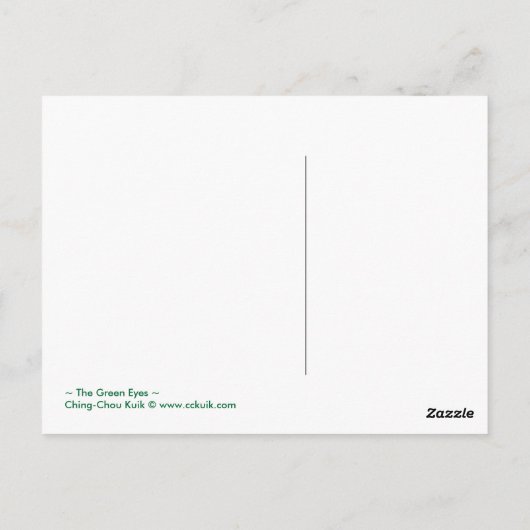 De groene ogen - Briefkaart (Achterkant)