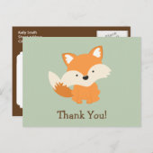 De groene & Oranje Vos van het Baby dankt u Briefkaart (Voorkant / Achterkant)