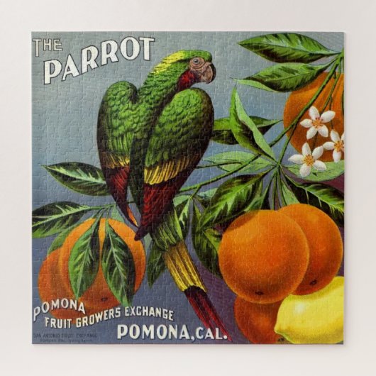 De groene papegaai legpuzzel (Verticaal)