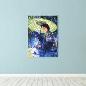 De Groene Parasol, een Schilderij van Guy Rose Canvas Afdruk (Insitu (Houten vloer))