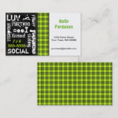 De Groene Plaid van de hoed, het Visitekaartje van (Voorkant / Achterkant)