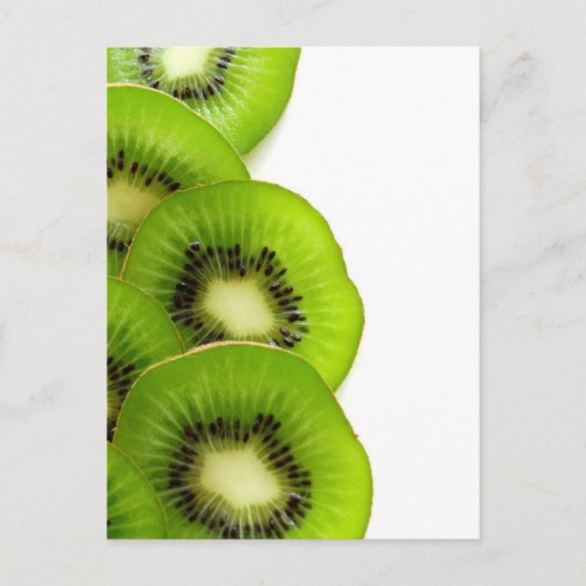 De groene Plakken van het Fruit van de Kiwi - de Briefkaart (Voorkant)