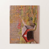 De groene rivier de Covered Bridge en de Barn in d Legpuzzel (Verticaal)