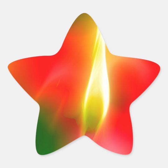 De groene, Rode en Gele Gloed van de Tulp Ster Sticker