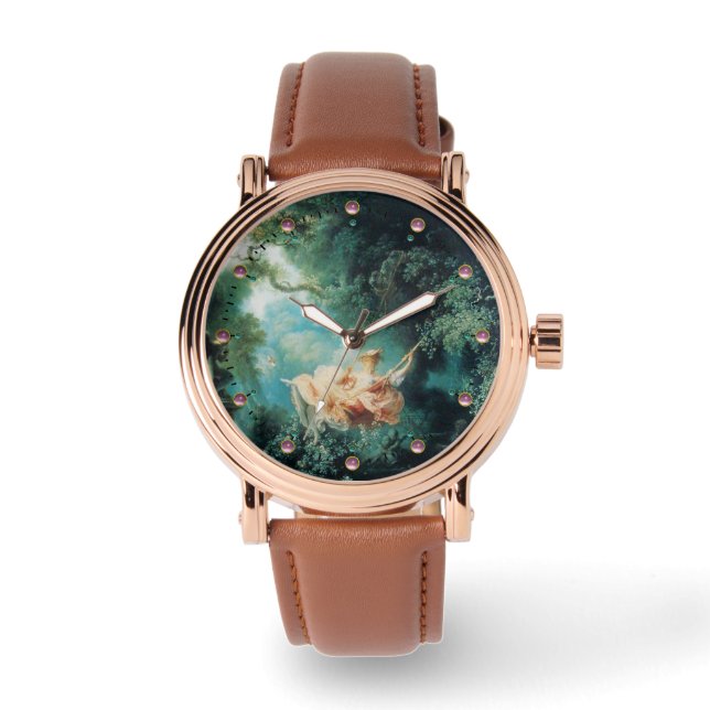 DE groene roze VAN DE ZWANGERSCHAP Horloge (Voorkant)