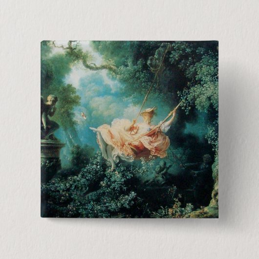 DE groene roze VAN DE ZWANGERSCHAP Vierkante Button 5,1 Cm (Voorkant)