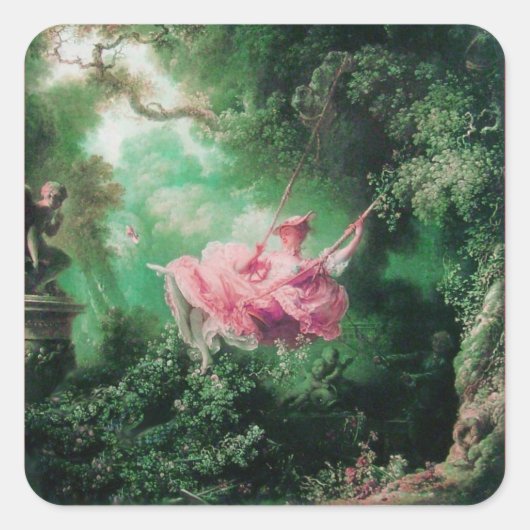 DE groene roze VAN DE ZWANGERSCHAP Vierkante Sticker (Voorkant)