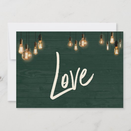 De groene Rustige Rood Edison lichten sparen de Da Save The Date (Achterkant)