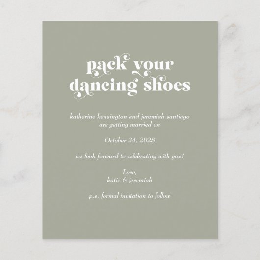 De Groene Sage van de Typografie van de Retro van  (Achterkant)