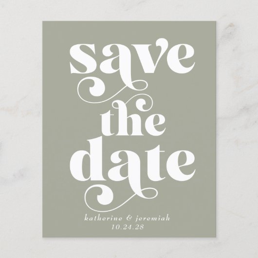 De Groene Sage van de Typografie van de Retro van  (Voorkant)