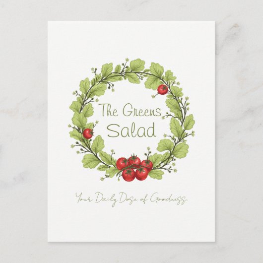 De groene salade briefkaart (Voorkant)