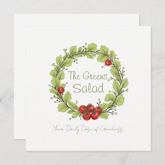 De groene salade kaart (Voorkant / Achterkant)