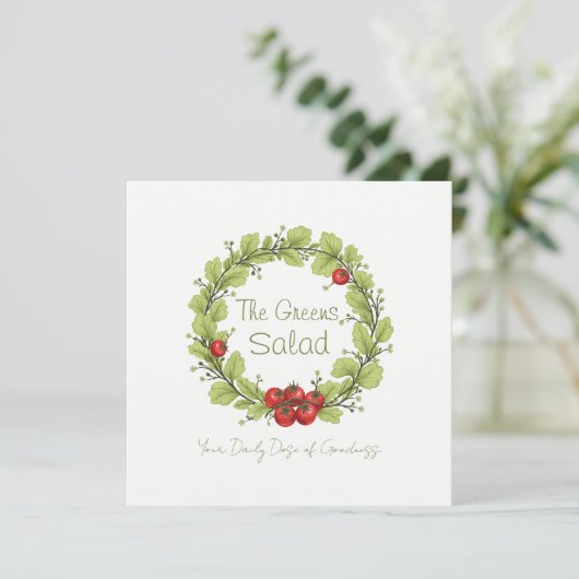 De groene salade kaart (Staand voorkant)