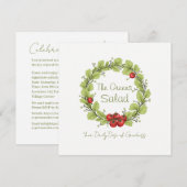 De groene salade kaart (Voorkant / Achterkant)
