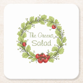 De groene salade kartonnen onderzetters