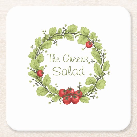 De groene salade kartonnen onderzetters (Voorkant)