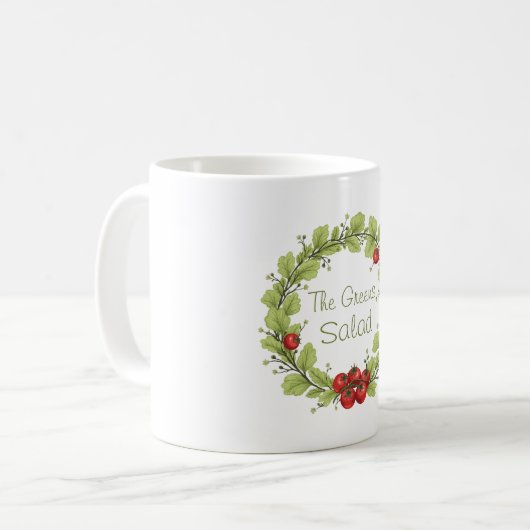 De groene salade koffiemok (Voorkant links)