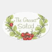 De groene salade ovale sticker (Voorkant)