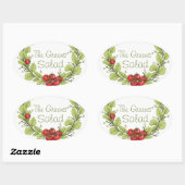 De groene salade ovale sticker (Vel)