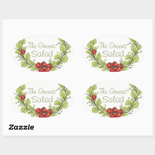 De groene salade ovale sticker (Vel)