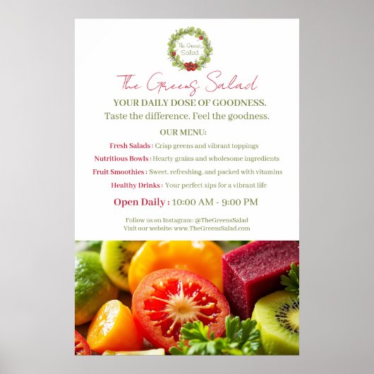 De groene salade poster (Voorkant)