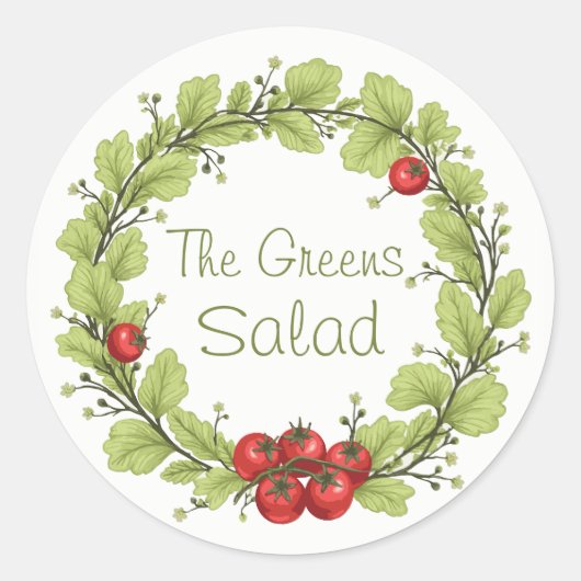 De groene salade ronde sticker (Voorkant)