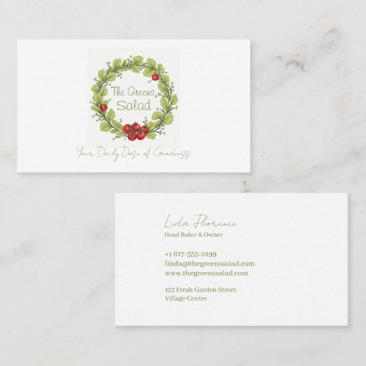 De groene salade visitekaartje (Voorkant / Achterkant)