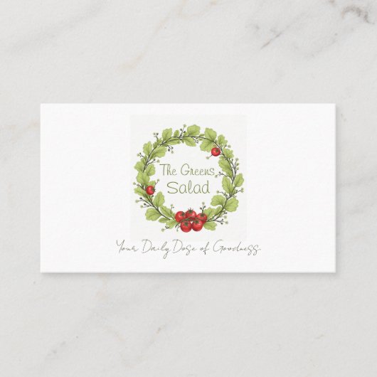 De groene salade visitekaartje (Voorkant)