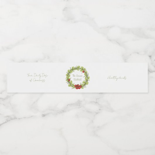 De groene salade waterfles etiket (Enkel label)