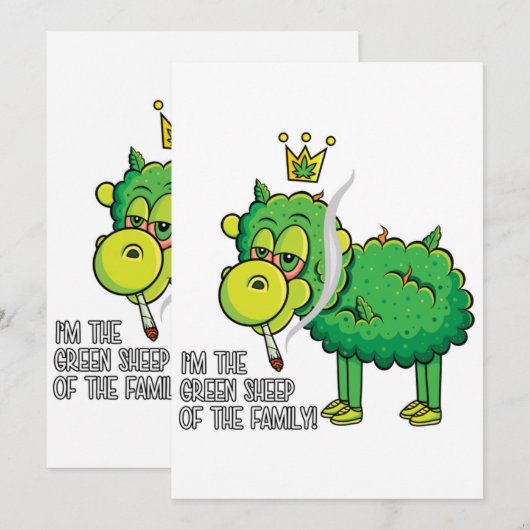 De groene schapen kaart (Voorkant / Achterkant)