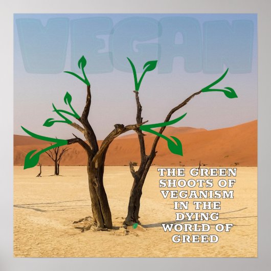 De groene scheuten van de veganismuurkunst poster (Voorkant)