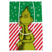De groene sneeuwvlok van de Grinch Rood Medium Cadeauzakje (Achterkant)