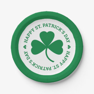 De groene St. Patrick van de Klaver Gelukkige Papieren Bordje