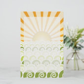De Groene Stationery van Waves Briefpapier (Staand voorkant)