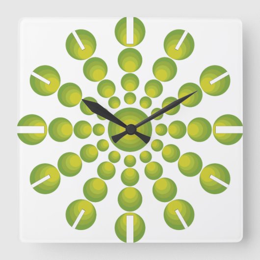 De groene stijl van 70 jaar vierkante klok (Voorkant)