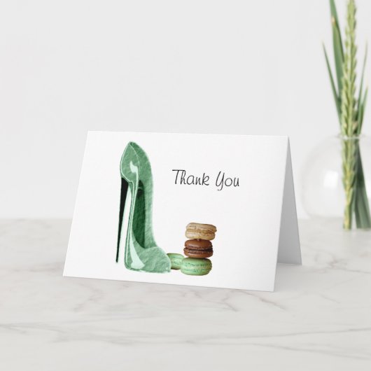 De Groene Stiletto van de pastelkleur en het Bedankkaart (Voorkant)