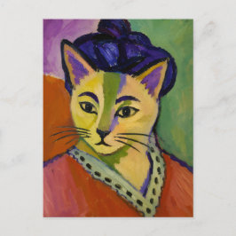De Groene Streep Kat – Fauvistische Matisse-Geïnsp Briefkaart