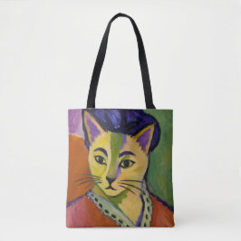 De Groene Streep Kat – Fauvistische Matisse-Geïnsp Tote Bag