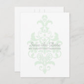 De Groene Subtle Damask bewaart het Briefkaart van (Voorkant / Achterkant)