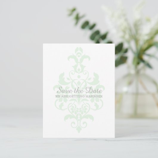 De Groene Subtle Damask bewaart het Briefkaart van (Staand voorkant)