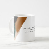 De groene terracotta abstracte waterverf moderne u koffiemok (Voorkant links)