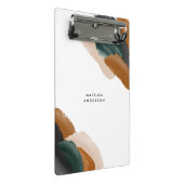 De groene terracotta abstracte waterverf moderne u mini klembord (Schuin)