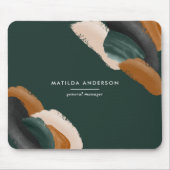 De groene terracotta abstracte waterverf moderne u muismat (Voorkant)