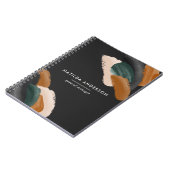 De groene terracotta abstracte waterverf moderne u notitieboek (Linkerzijde)