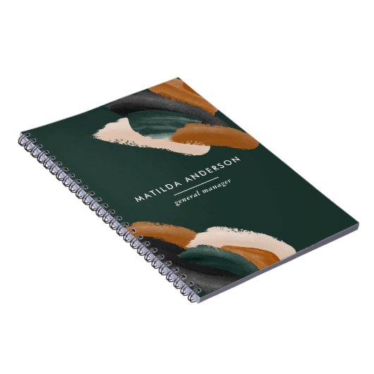 De groene terracotta abstracte waterverf moderne u notitieboek (Rechterzijde)