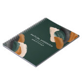 De groene terracotta abstracte waterverf moderne u notitieboek (Linkerzijde)
