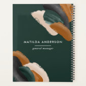 De groene terracotta abstracte waterverf moderne u planner (Achterkant)