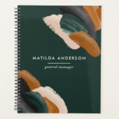 De groene terracotta abstracte waterverf moderne u planner (Voorkant)